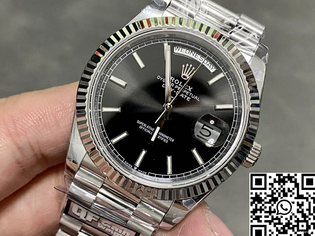 QF v5 Day Date Tungsten Dial Steel Factory Black Rolex M228239-0004 0323